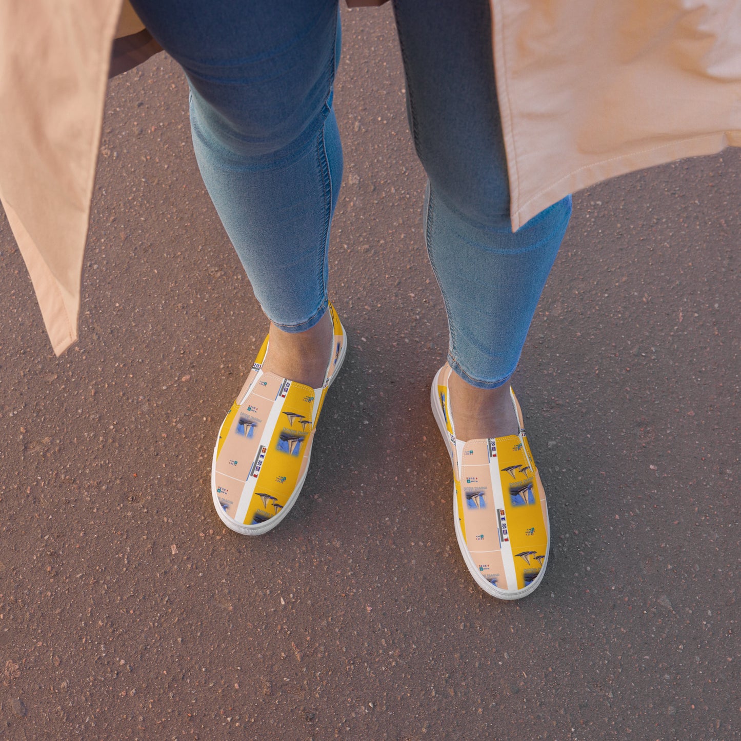 Zapatillas de lona sin cordones para mujer